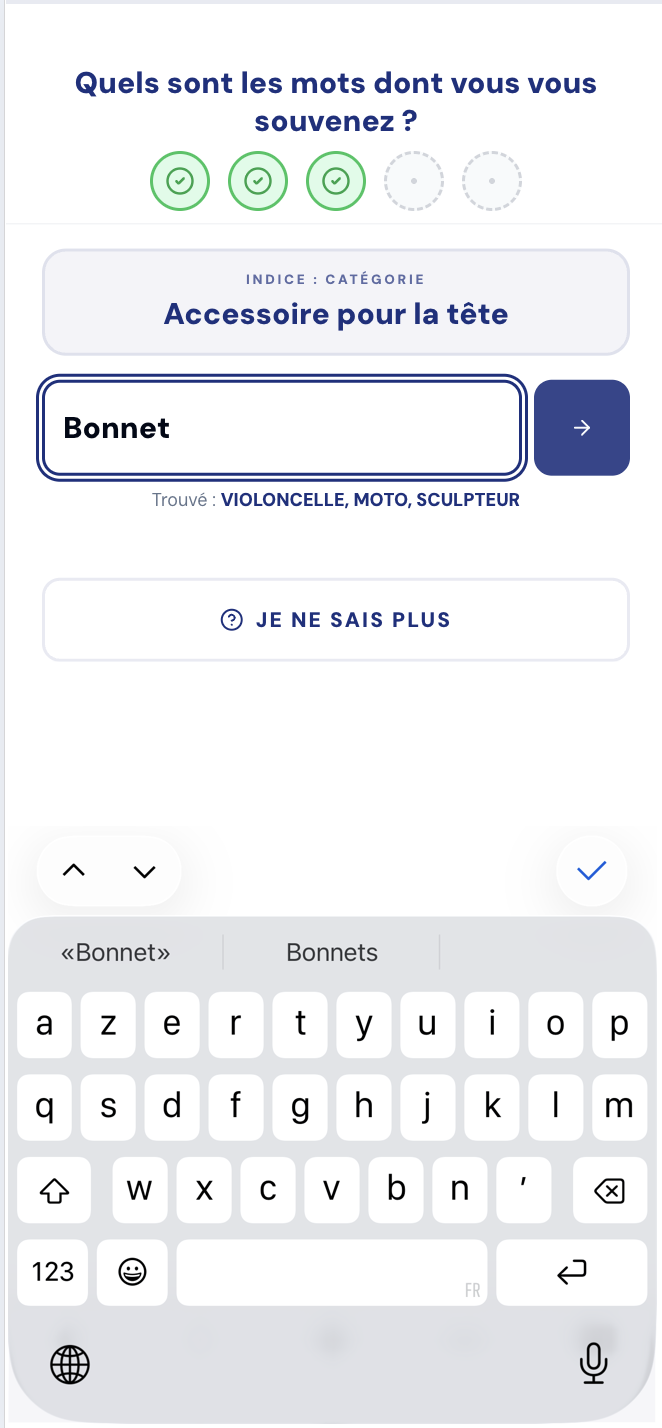 Rappel de mots