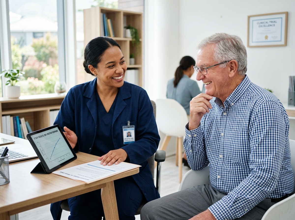 Clinical trial consultation with a healthcare professional