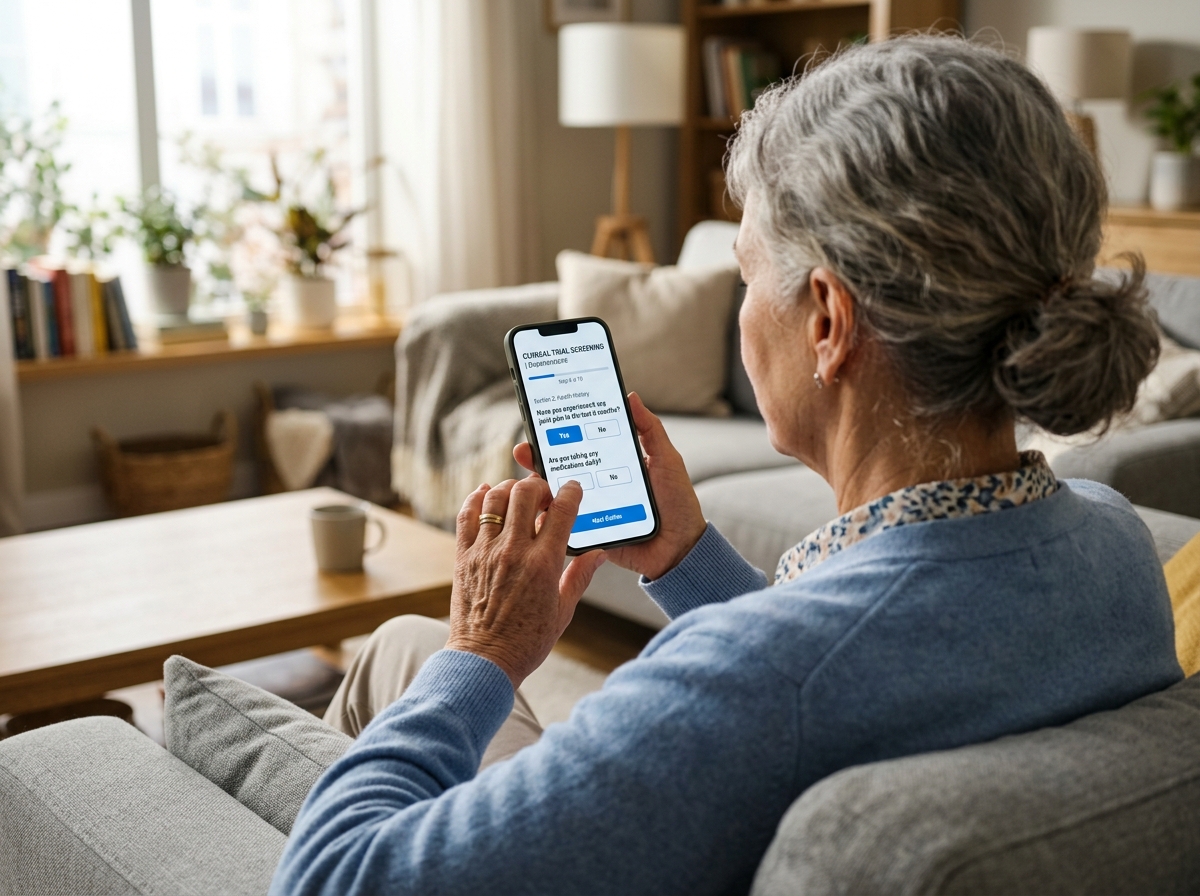 Clinical trial questionnaire on a smartphone